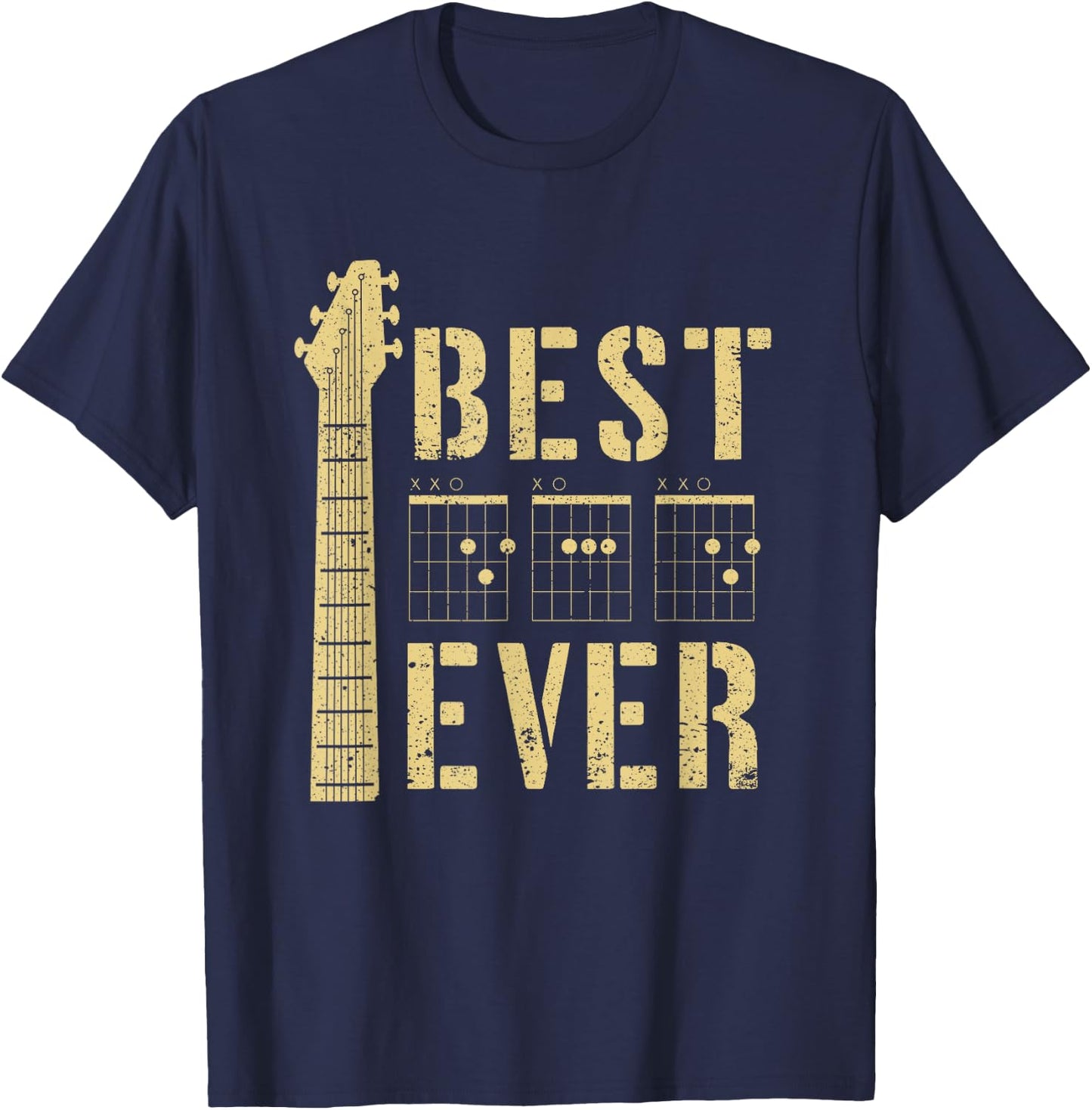 Guitarist Father Best Dad Ever Chord Guitar Players T-Shirt - T-Shirt | Navy