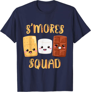 S'mores Marshmallows Funny Smores Squad Camping Campfire T-Shirt - T-Shirt | Navy