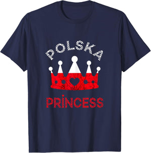 Polska Princess Poland Roots Poland Flag Polish Pride Crown T-Shirt - T-Shirt | Navy