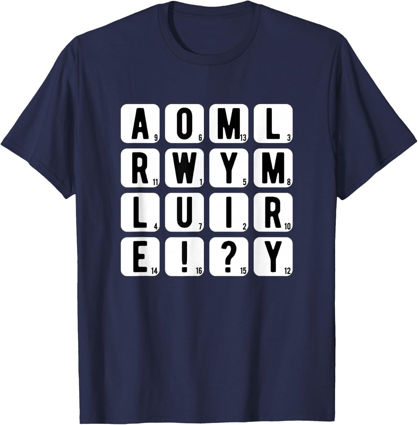 Will You Marry Me Puzzle Game Letters Sign Her Decor T-Shirt - T-Shirt | Navy