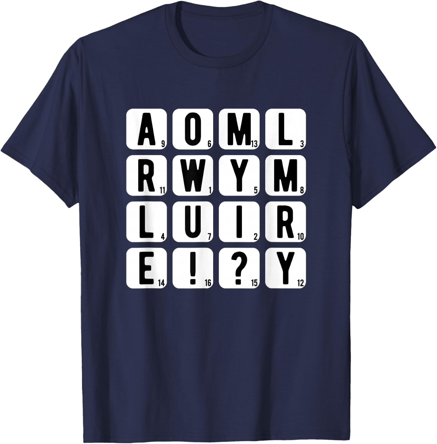 Will You Marry Me Puzzle Game Letters Sign Her Decor T-Shirt - T-Shirt | Navy