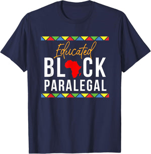African American Educated Black Paralegal T-Shirt - T-Shirt | Navy