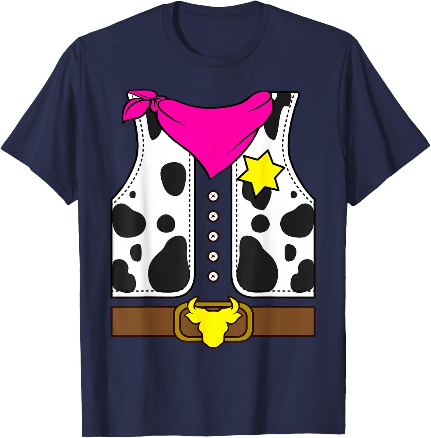 Cowgirl Horse Riding Pink Girl Cowboy Rodeo Costume Horse T-Shirt - T-Shirt | Navy