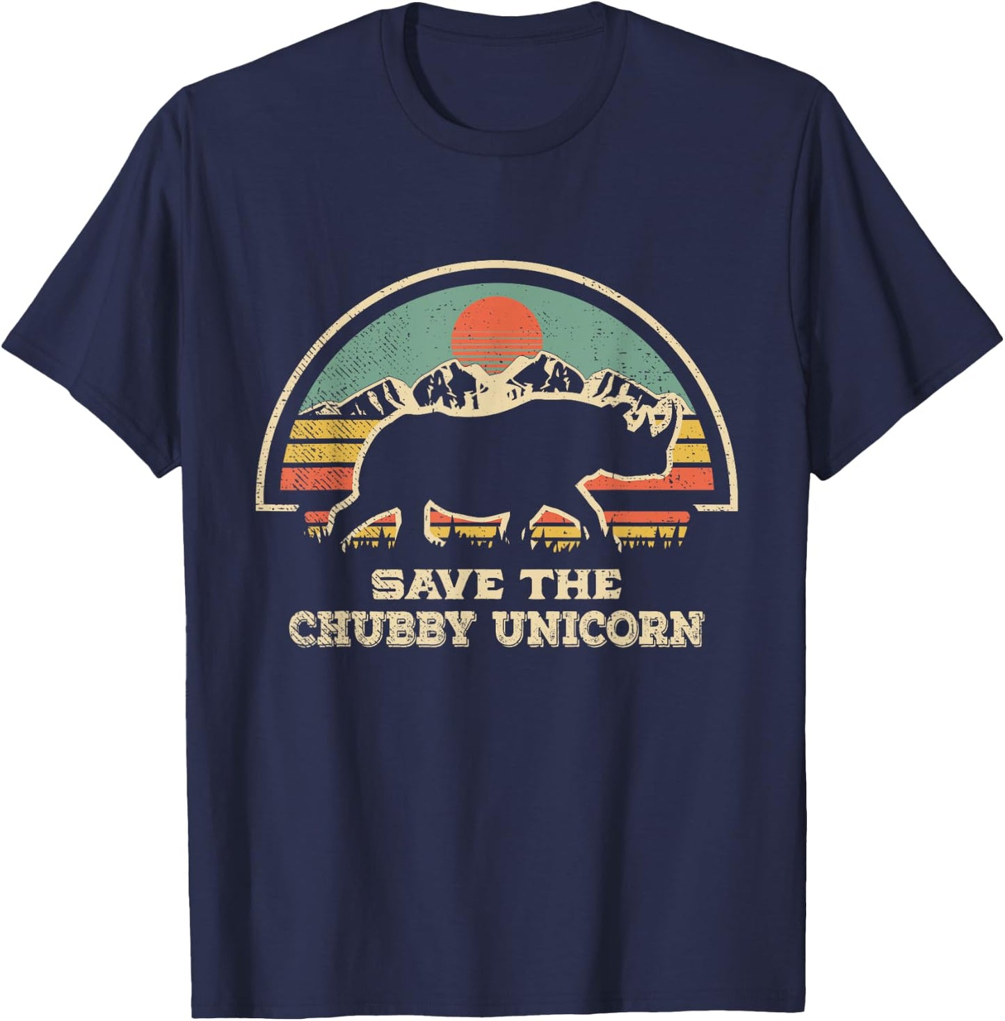 Save The Chubby Unicorns Rhino Fat Rhino T-Shirt - T-Shirt | Navy