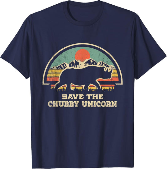 Save The Chubby Unicorns Rhino Fat Rhino T-Shirt - T-Shirt | Navy