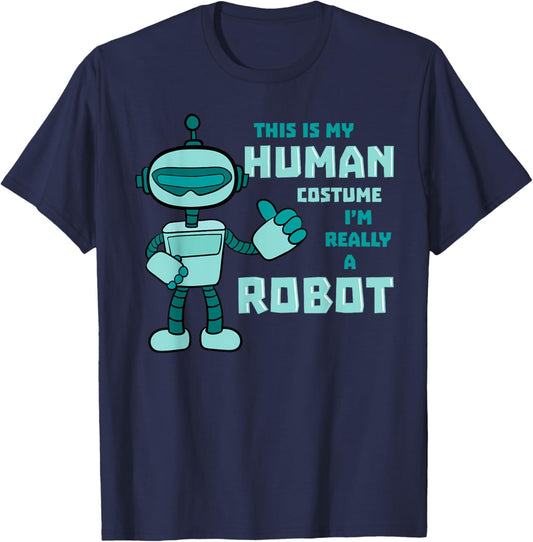 This Is My Human Costume Robot Android Robotics Cyborg Gift T-Shirt - T-Shirt | Navy