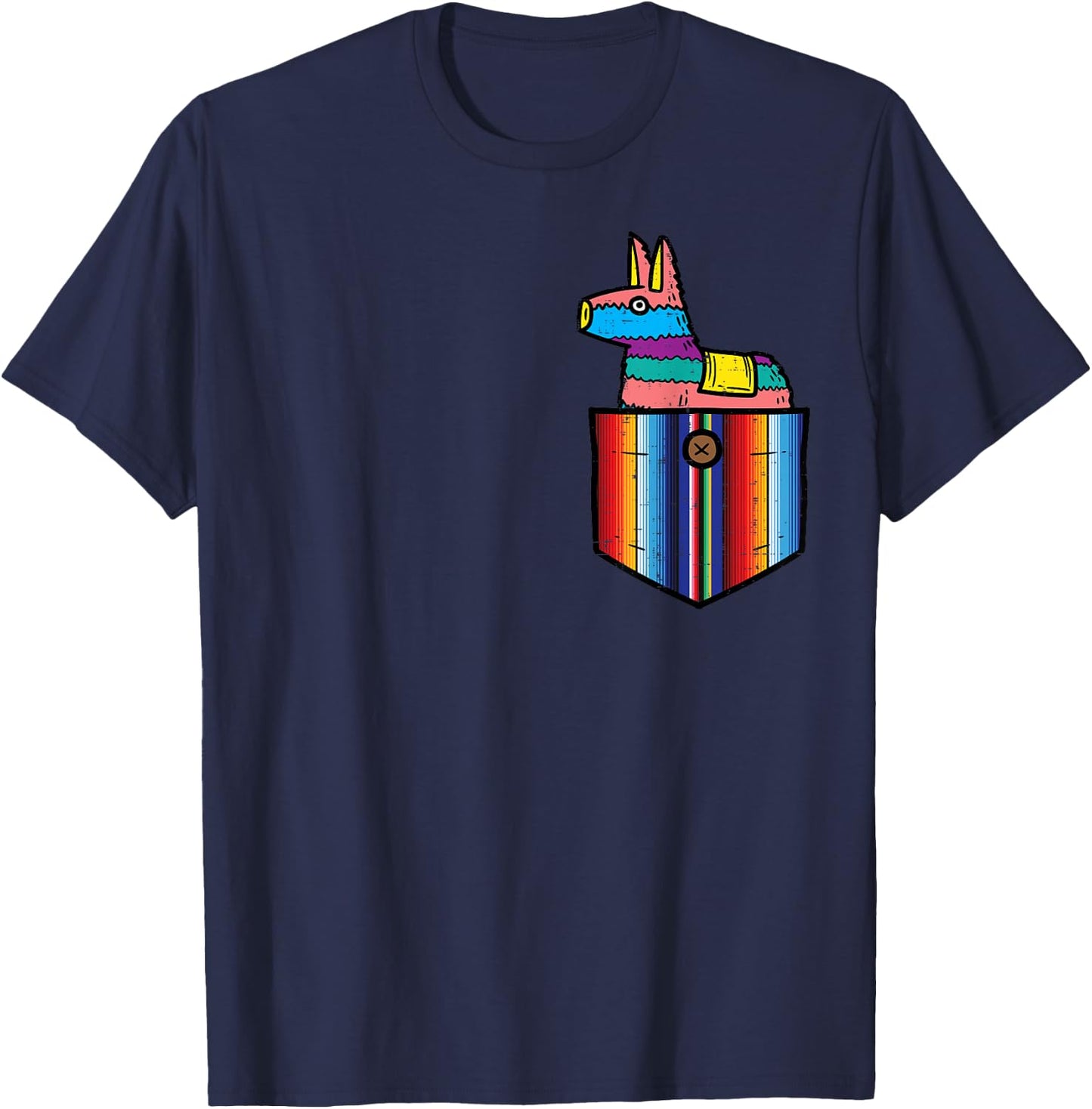 Pocket Pinata Serape Cinco De Mayo Mexican Fiesta Party Kids T-Shirt - T-Shirt | Navy