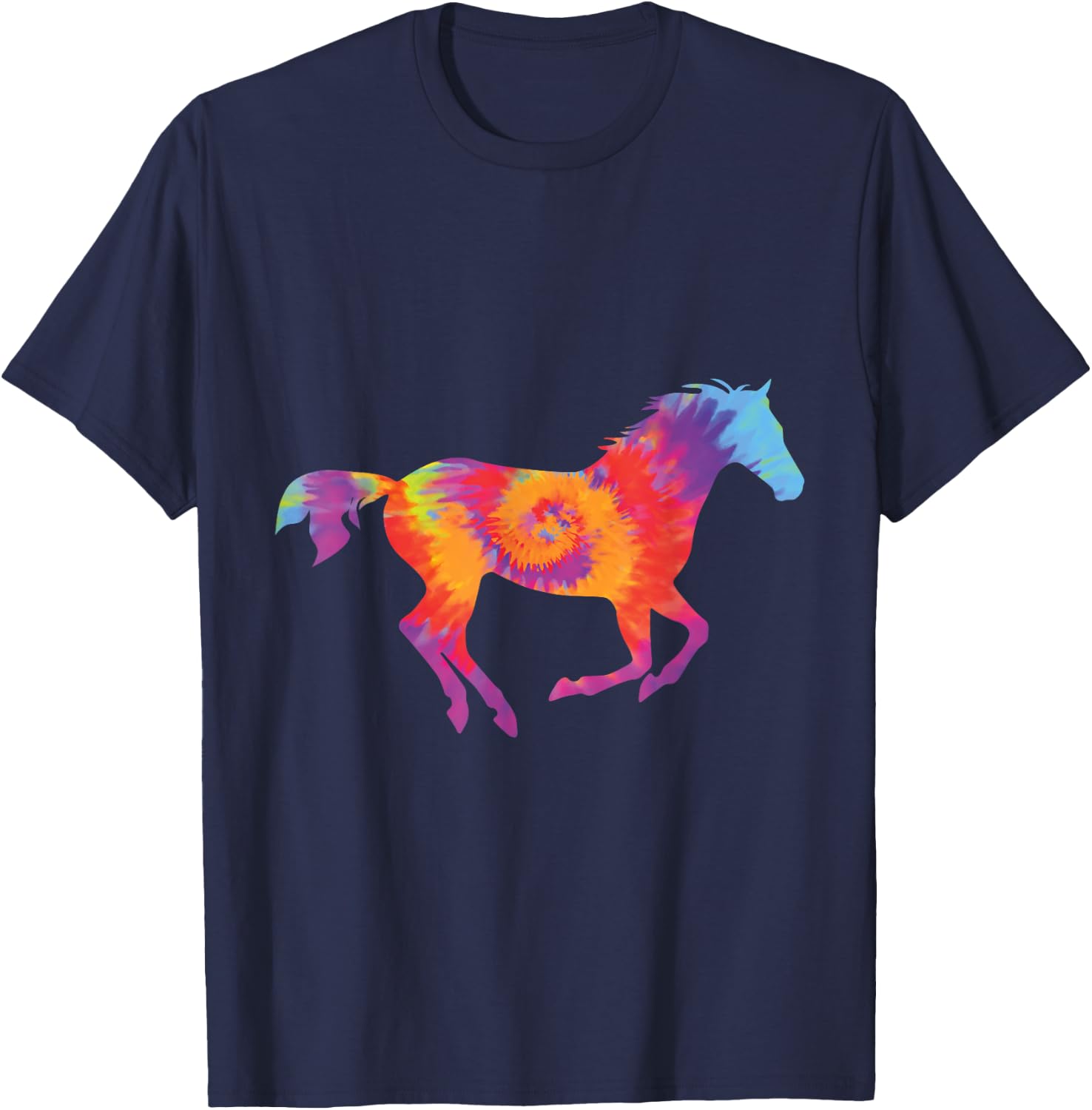 Horse lover Tie dye for girls women men who love horses T-Shirt - T-Shirt | Navy