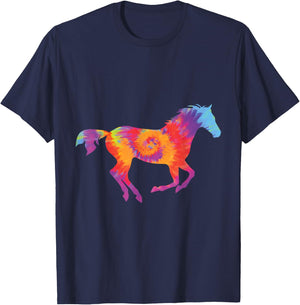 Horse lover Tie dye for girls women men who love horses T-Shirt - T-Shirt | Navy