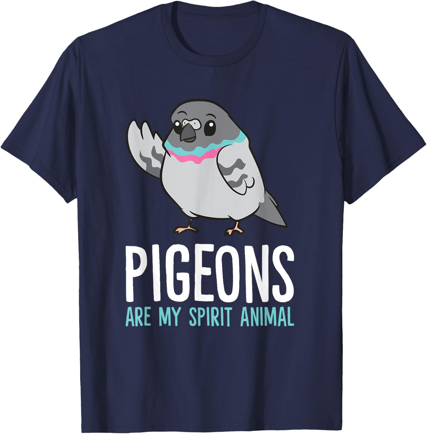 Pigeon Bird Lover Funny Pigeons Are My Spirit Animal T-Shirt - T-Shirt | Navy