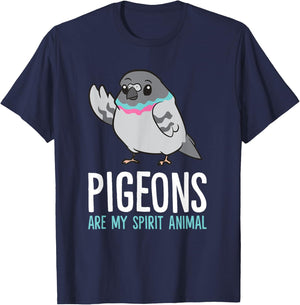 Pigeon Bird Lover Funny Pigeons Are My Spirit Animal T-Shirt - T-Shirt | Navy