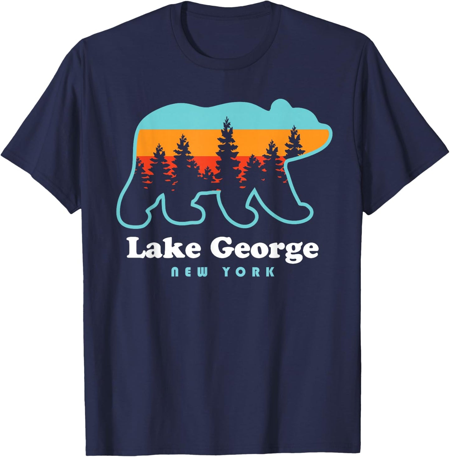 Lake George NY Bear Lake George New York T-Shirt - T-Shirt | Navy