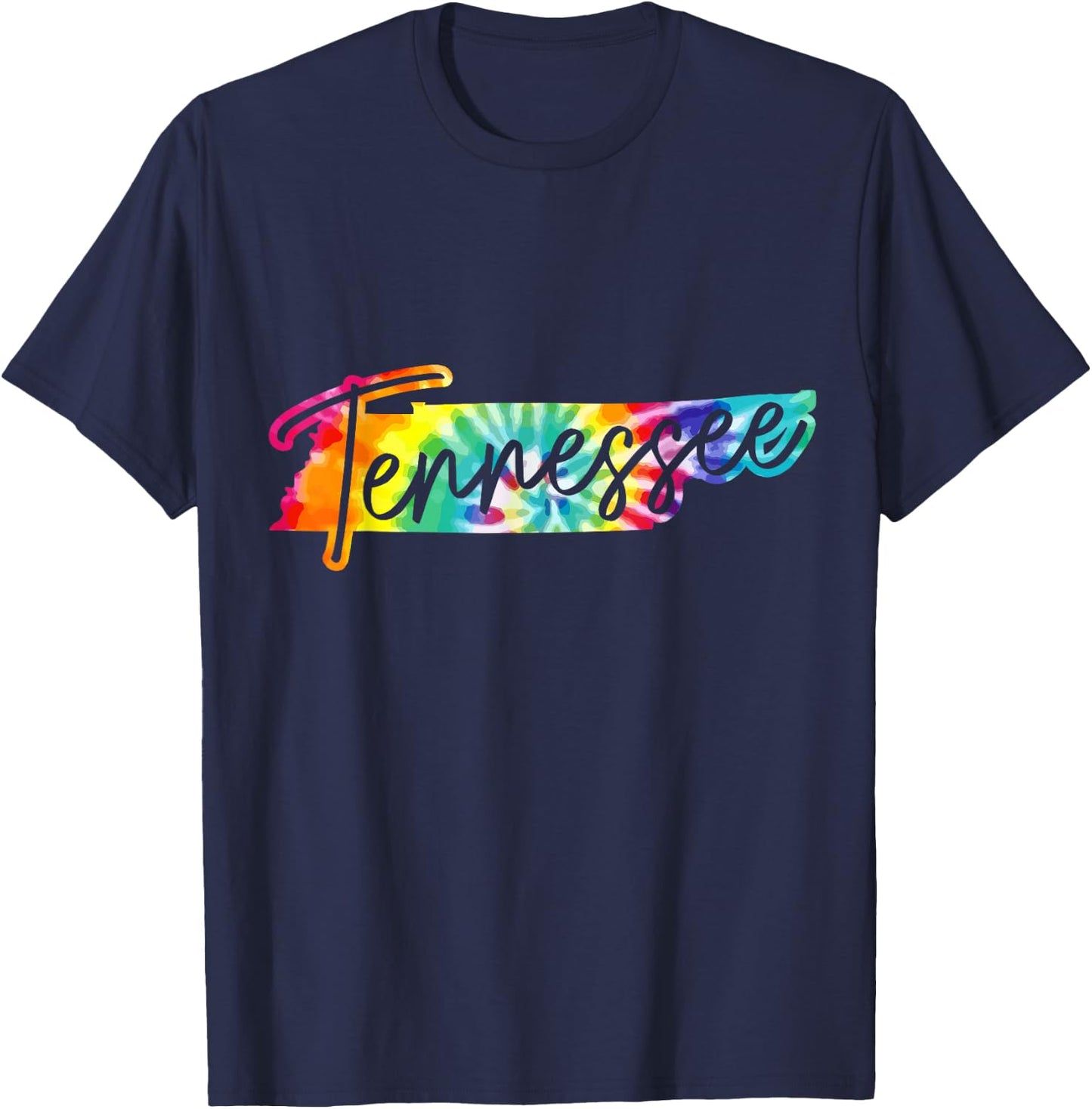 Tennessee Tie Dye State Map Pride Nashville Vintage Retro T-Shirt - T-Shirt | Navy