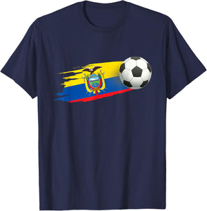 Ecuador Flag Jersey - Soccer Ball Football T-Shirt - T-Shirt | Navy