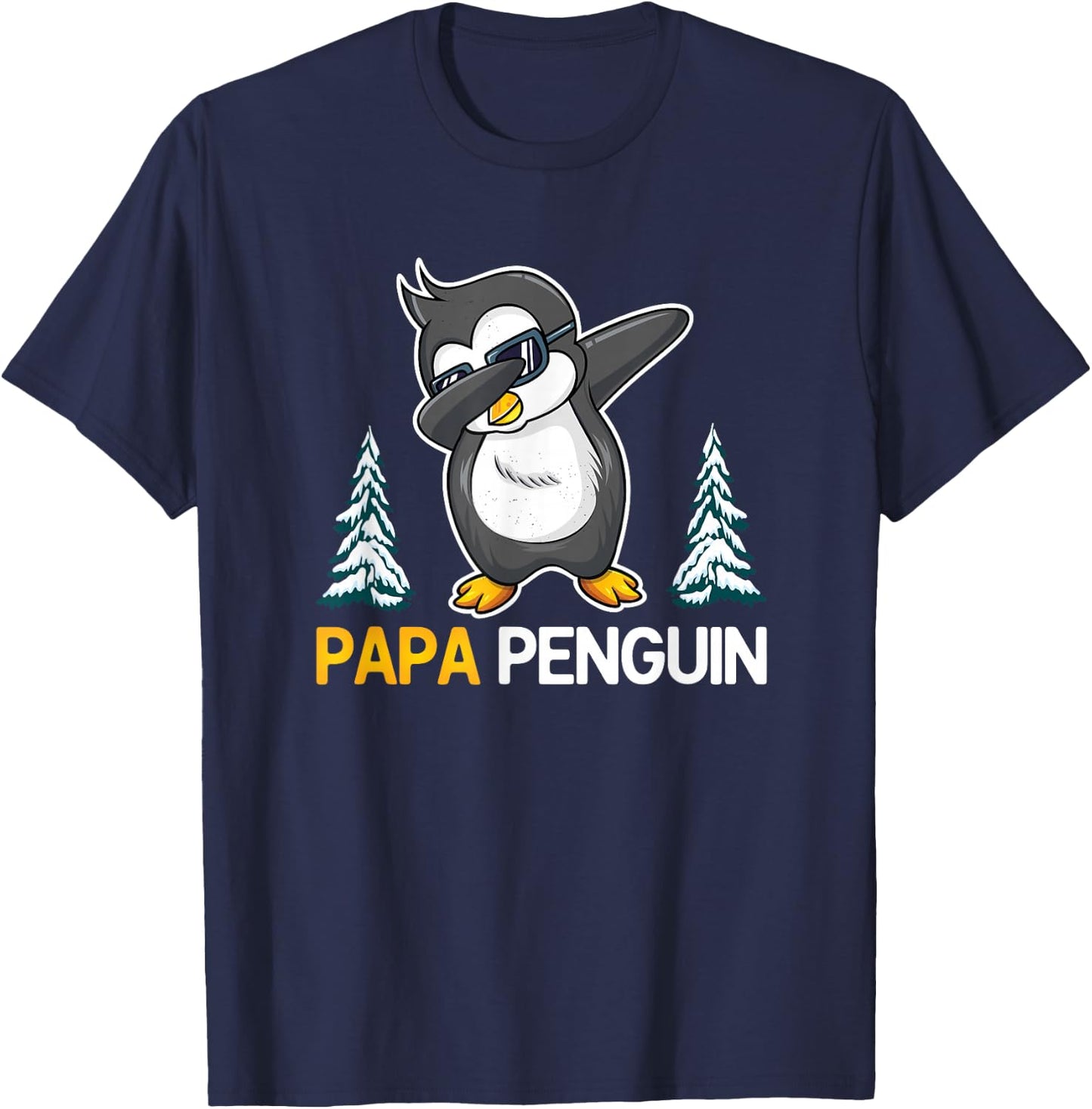 Funny Dabbing Penguin Papa Rockhopper Penguin Lovers Dad T-Shirt - T-Shirt | Navy