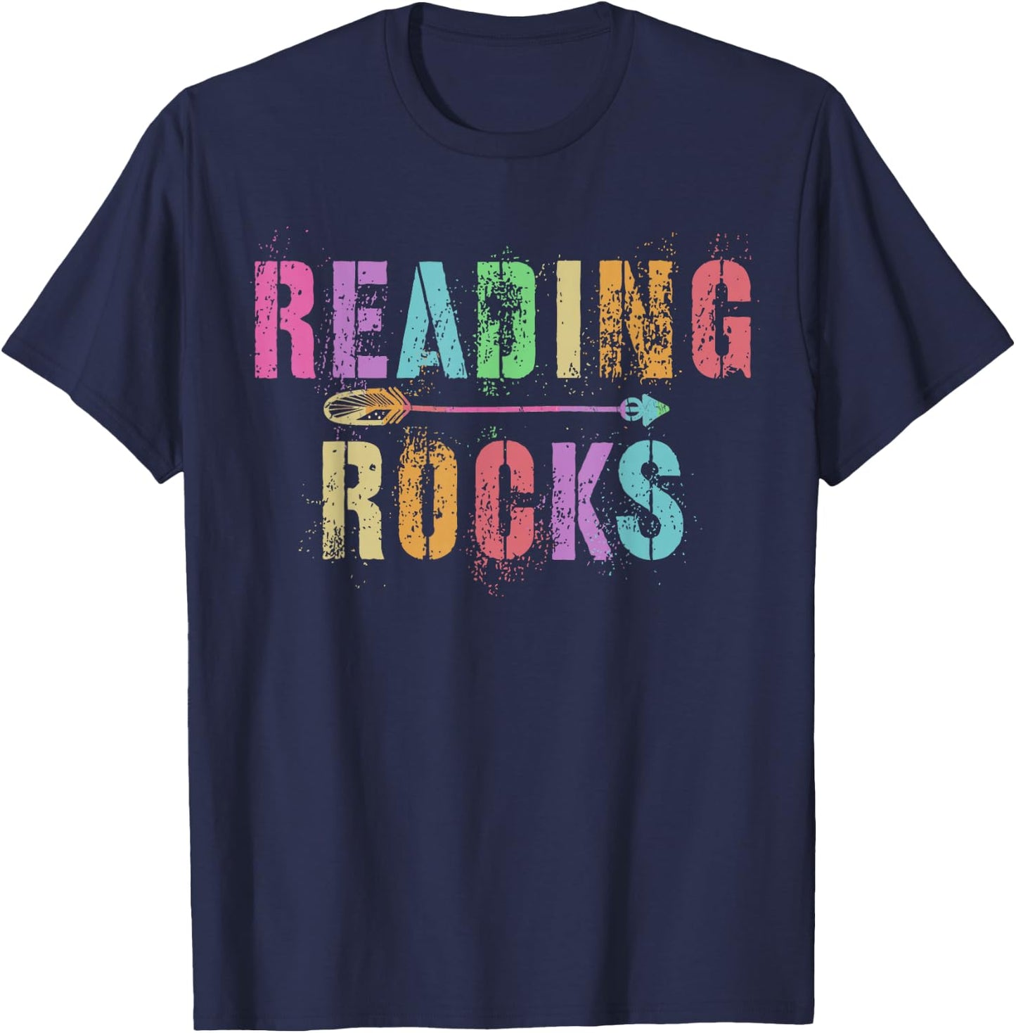 First Day Teacher Super Star Kinder Crew READING ROCKS Blue T-Shirt - T-Shirt | Navy