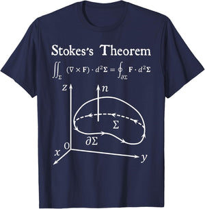 Nerdy Stoke's Theorem Calculus Math Teacher Calc Student Wt T-Shirt - T-Shirt | Navy