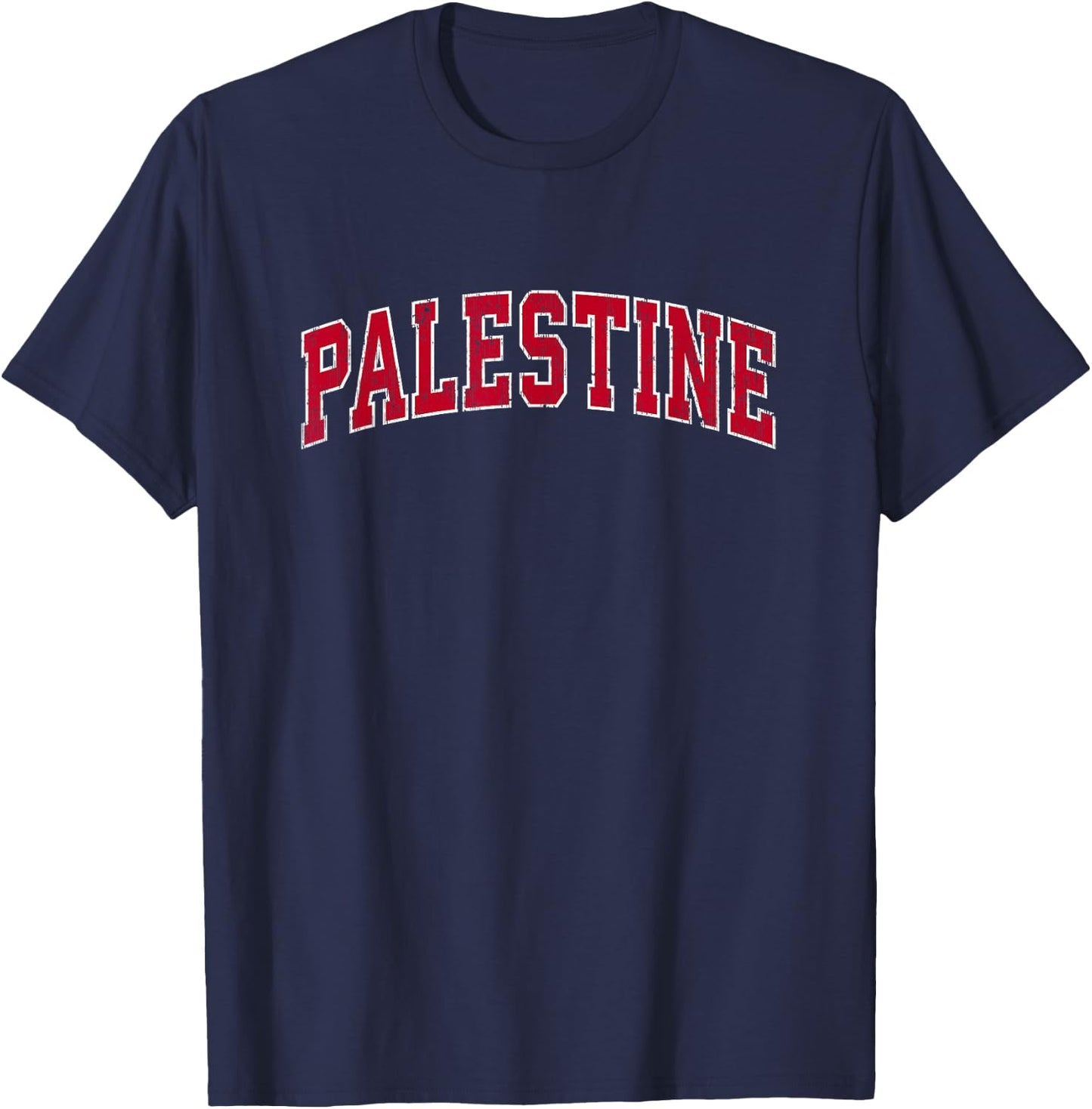 Palestine Texas TX Vintage Sports Design Red Design T-Shirt - T-Shirt | Navy