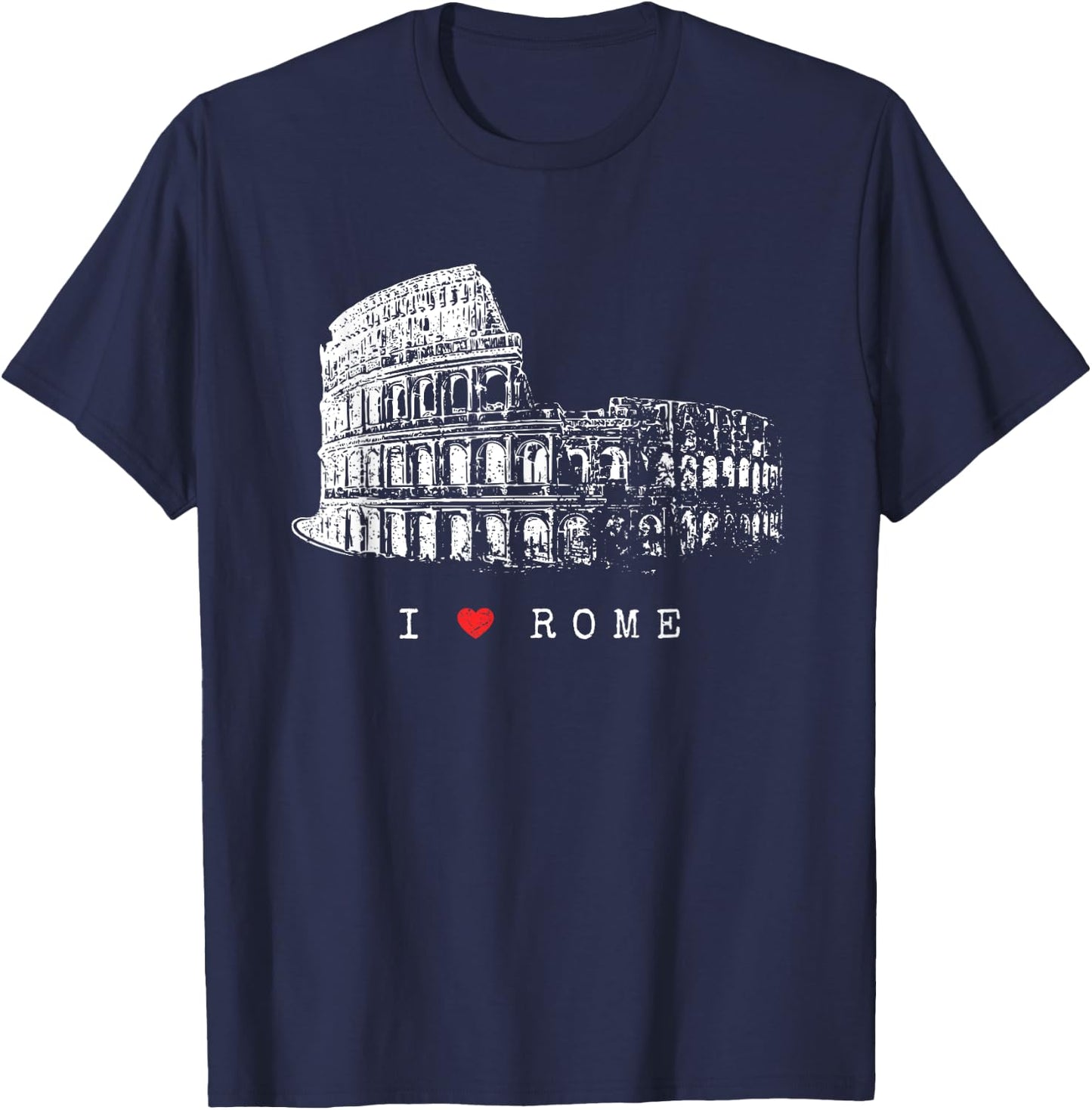 Rome Colosseum Vintage Skyline Italy Fan I Love Roma T-Shirt - T-Shirt | Navy