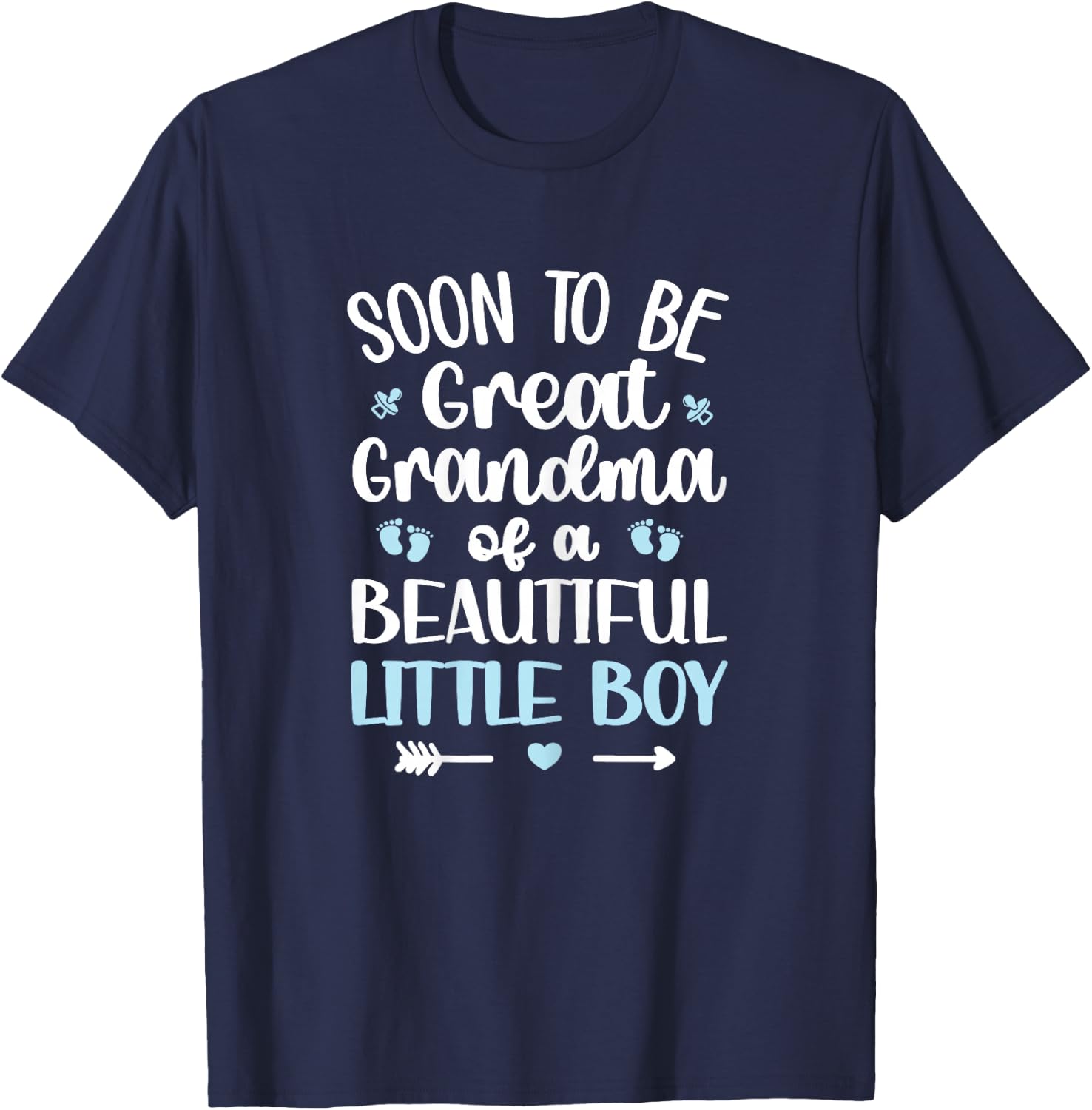 Soon To Be Great Grandma Of A Boy Future Great Grandma 2022 T-Shirt - T-Shirt | Navy