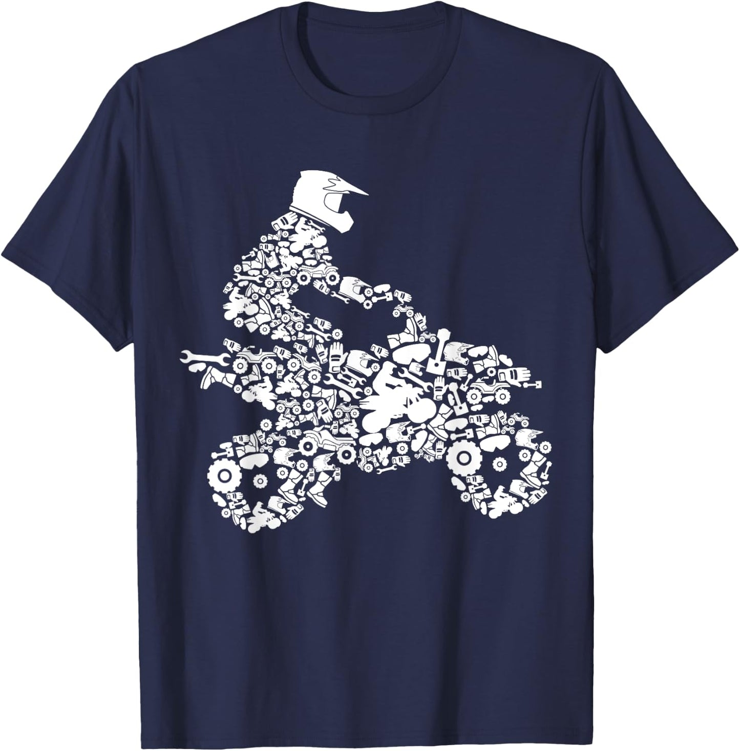 Quad Biker ATV 4 Wheeler Funny Quad Men Boys T-Shirt - T-Shirt | Navy
