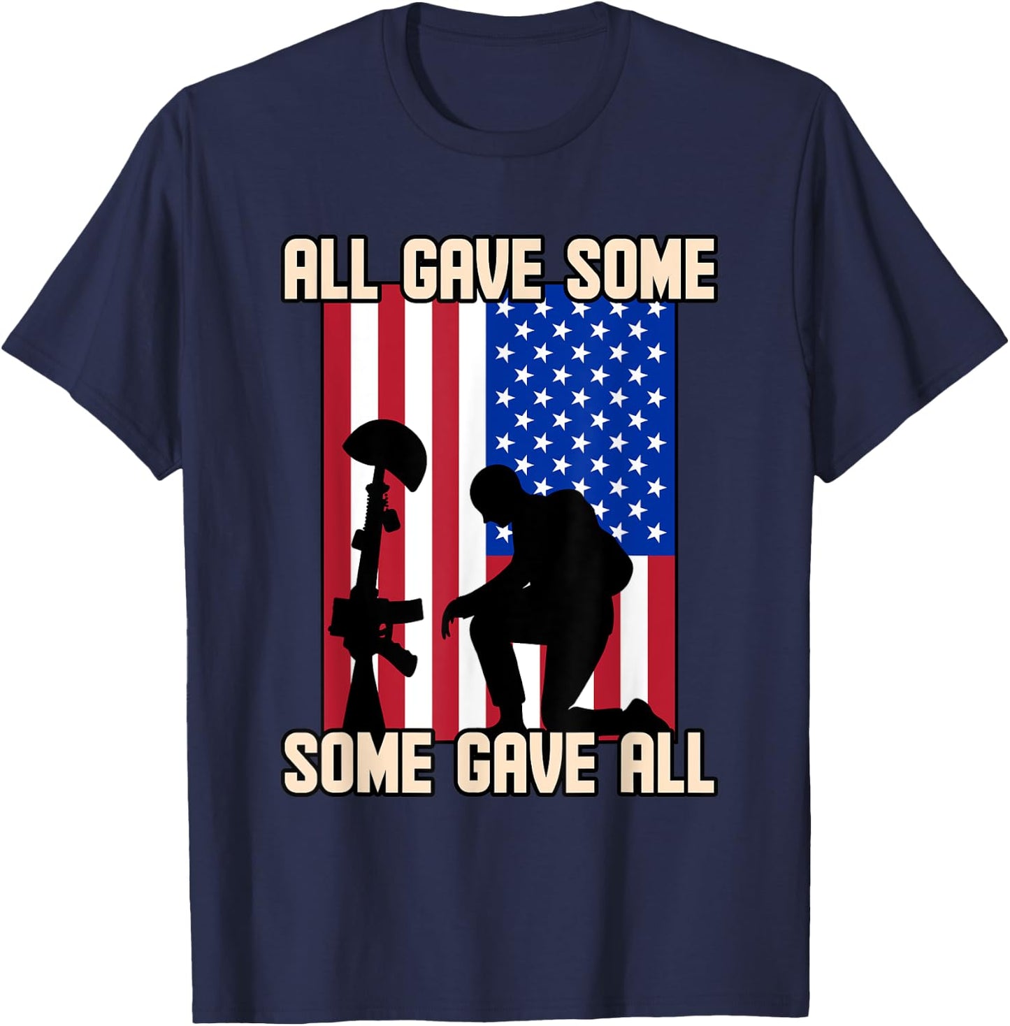 All Gave Some USA Flag Some Gave All Memorial Day Graphic Women Kids Men T-Shirt - T-Shirt | Navy