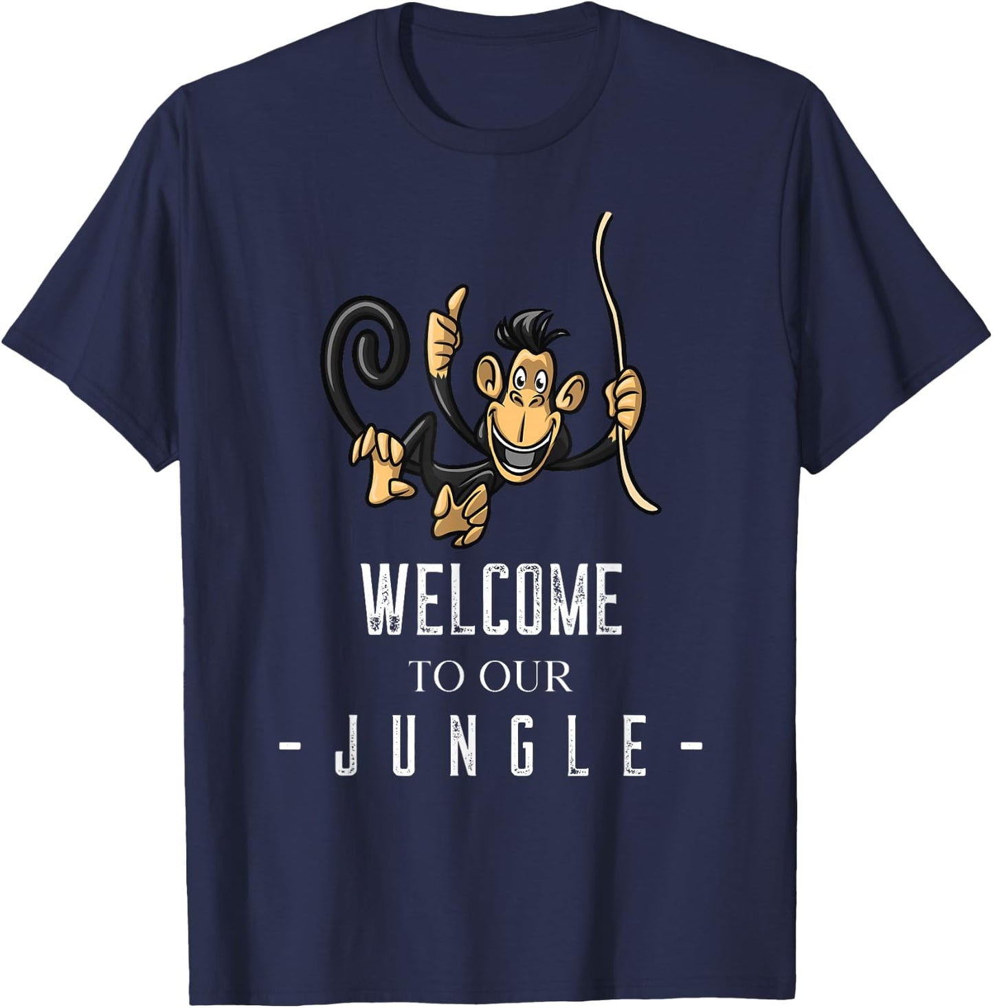 Welcome To Our Jungle Funny Zoo Safari Animal Birthday T-Shirt - T-Shirt | Navy