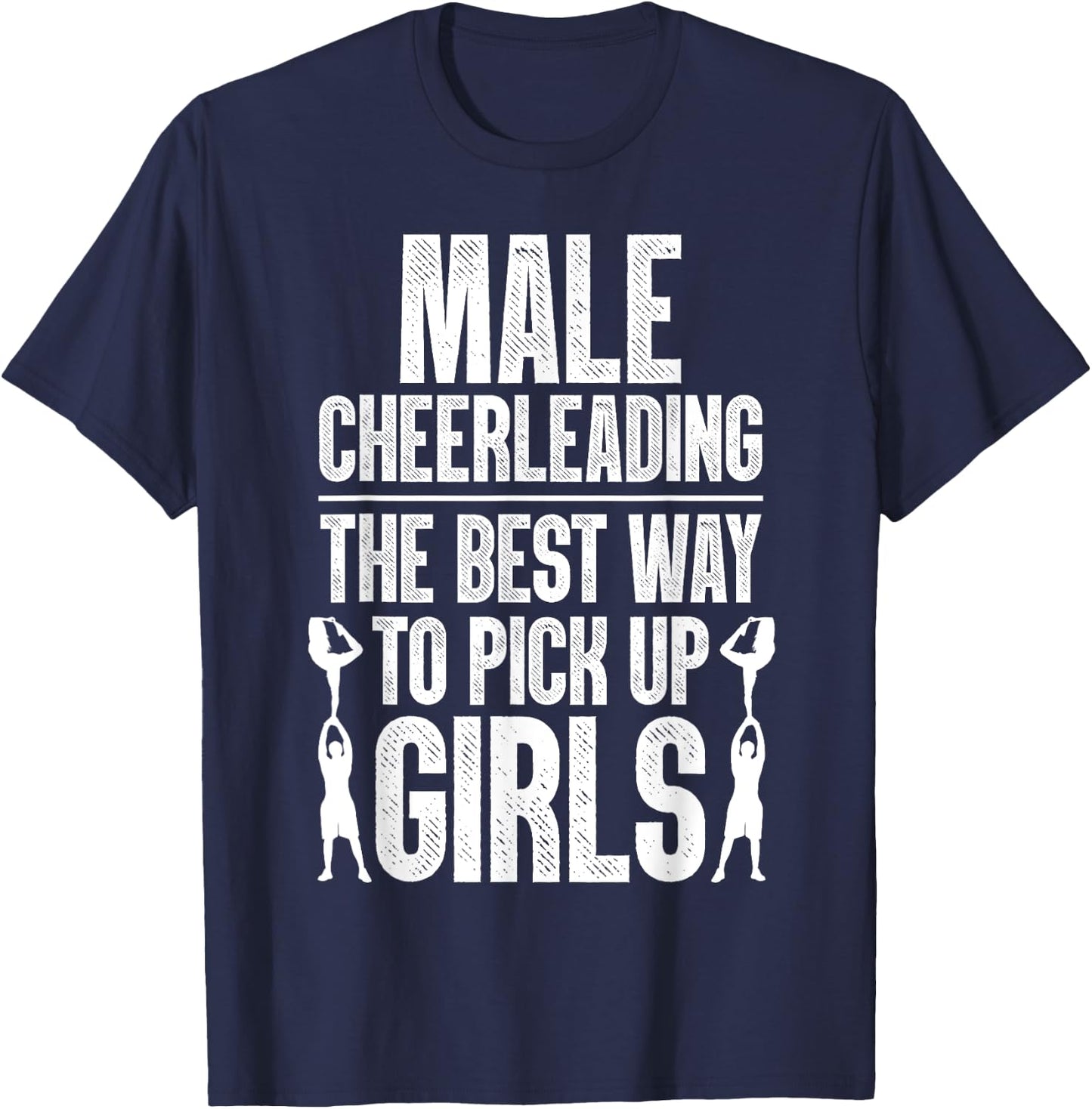 Funny Cheerleading Cheer Art For Boys Teens Kids Cheerleader T-Shirt - T-Shirt | Navy