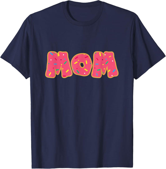 Funny Donut Cut Sprinkle Mom Mommy Food Lovers T-Shirt - T-Shirt | Navy