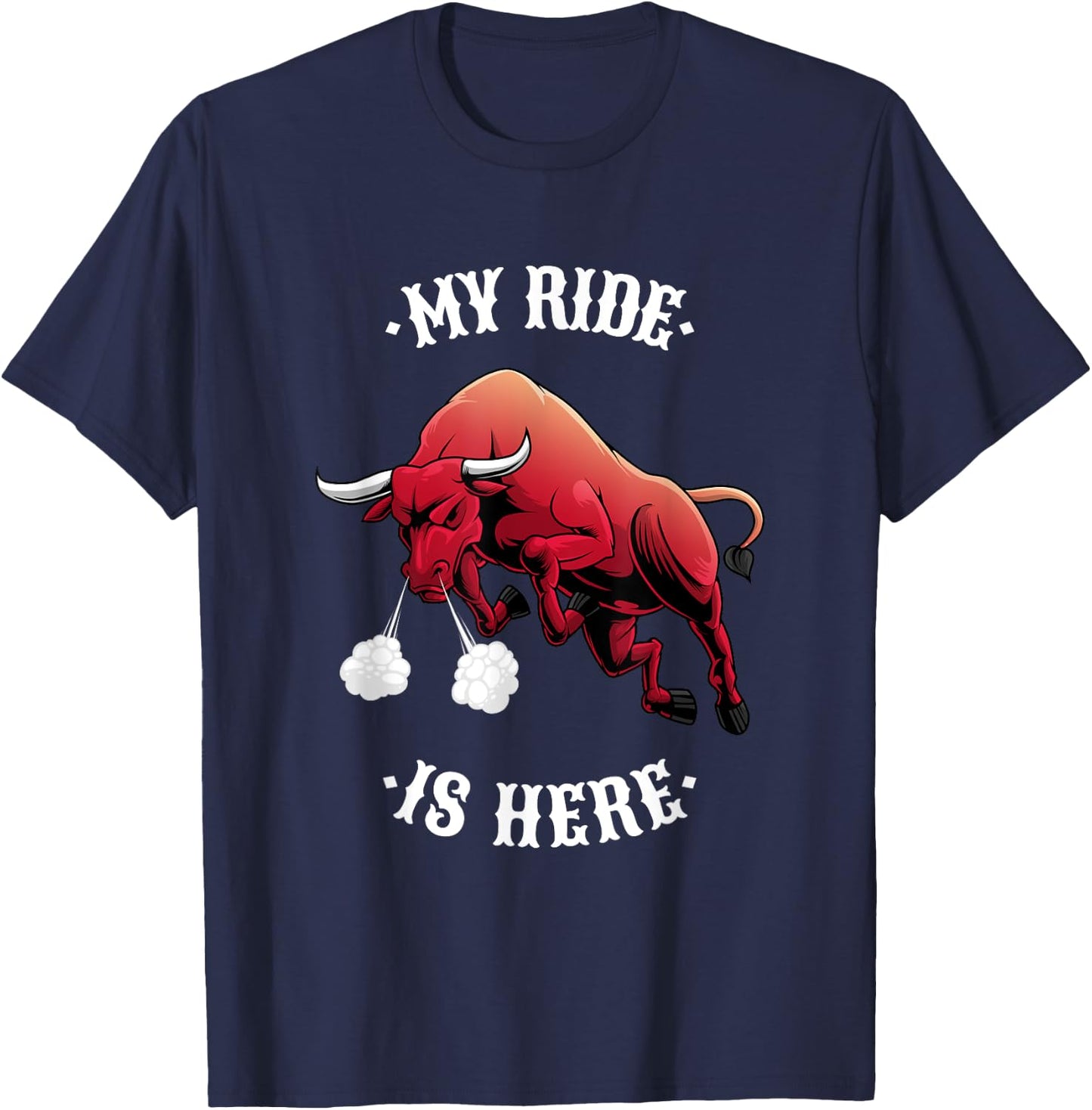 Funny Rodeo Bull Riding Cowboy Men Women Boys Girls Kids T-Shirt - T-Shirt | Navy