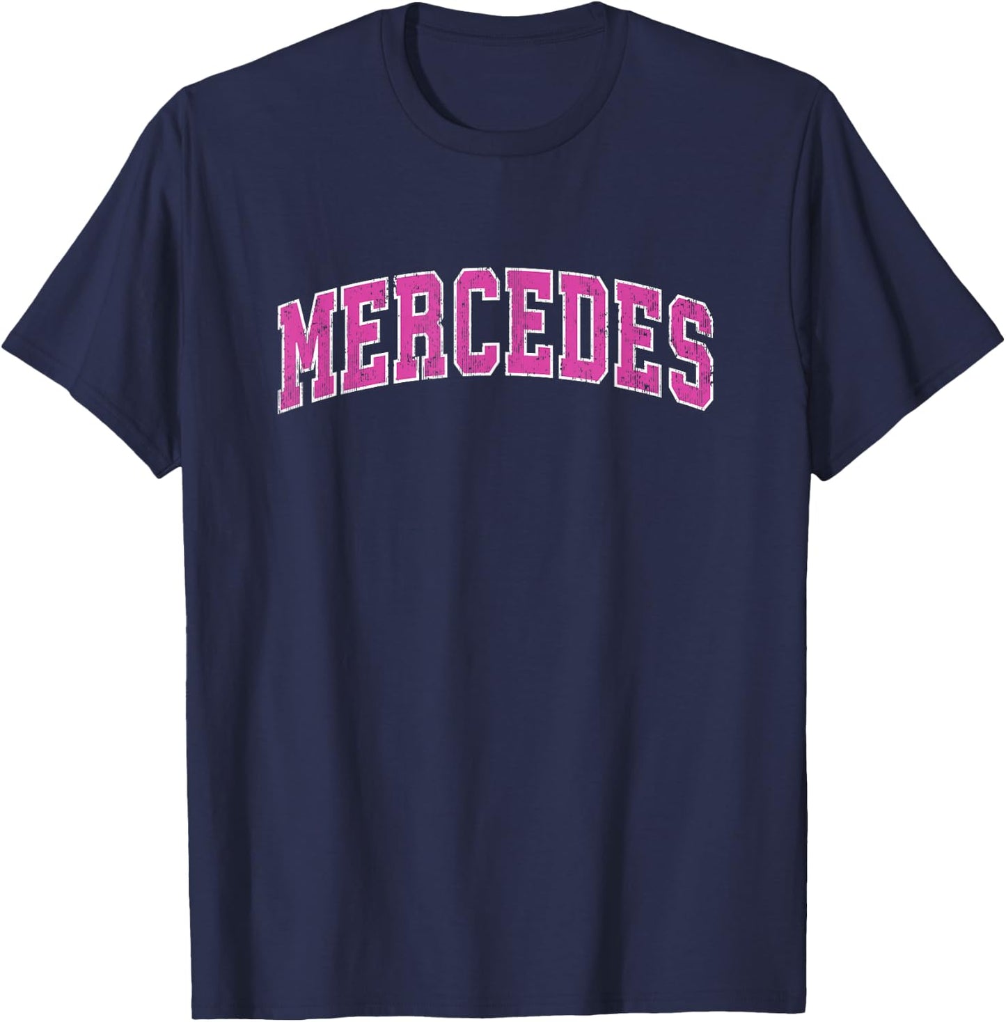 Mercedes Texas TX Vintage Sports Design Pink Design T-Shirt - T-Shirt | Navy