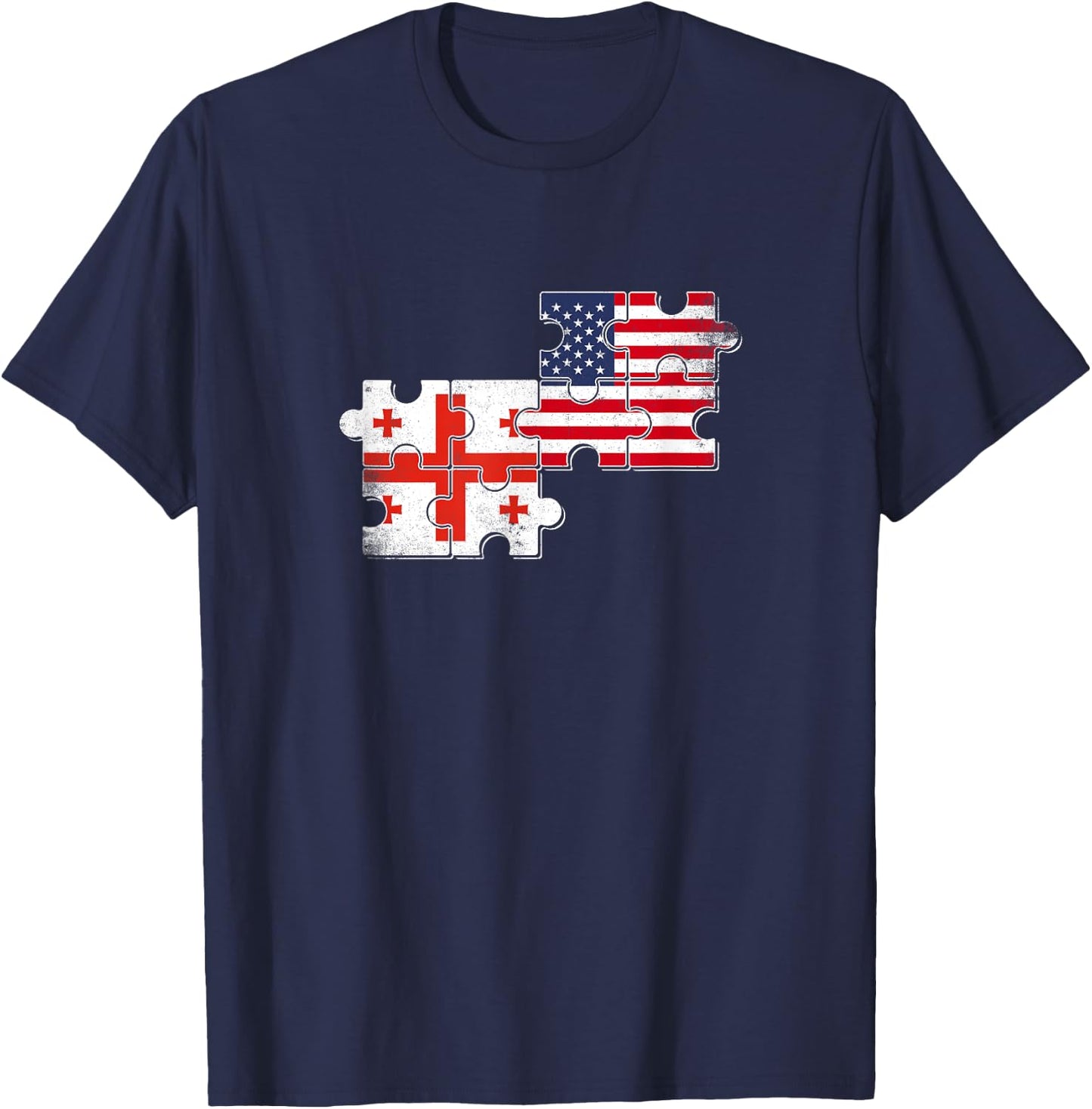 Georgia USA Vintage Flag Georgian American T-Shirt - T-Shirt | Navy