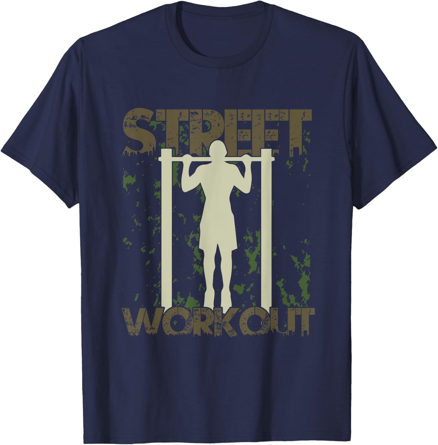 Street Workout Calisthenics Training Gym Exercise Fitness T-Shirt - T-Shirt | Navy
