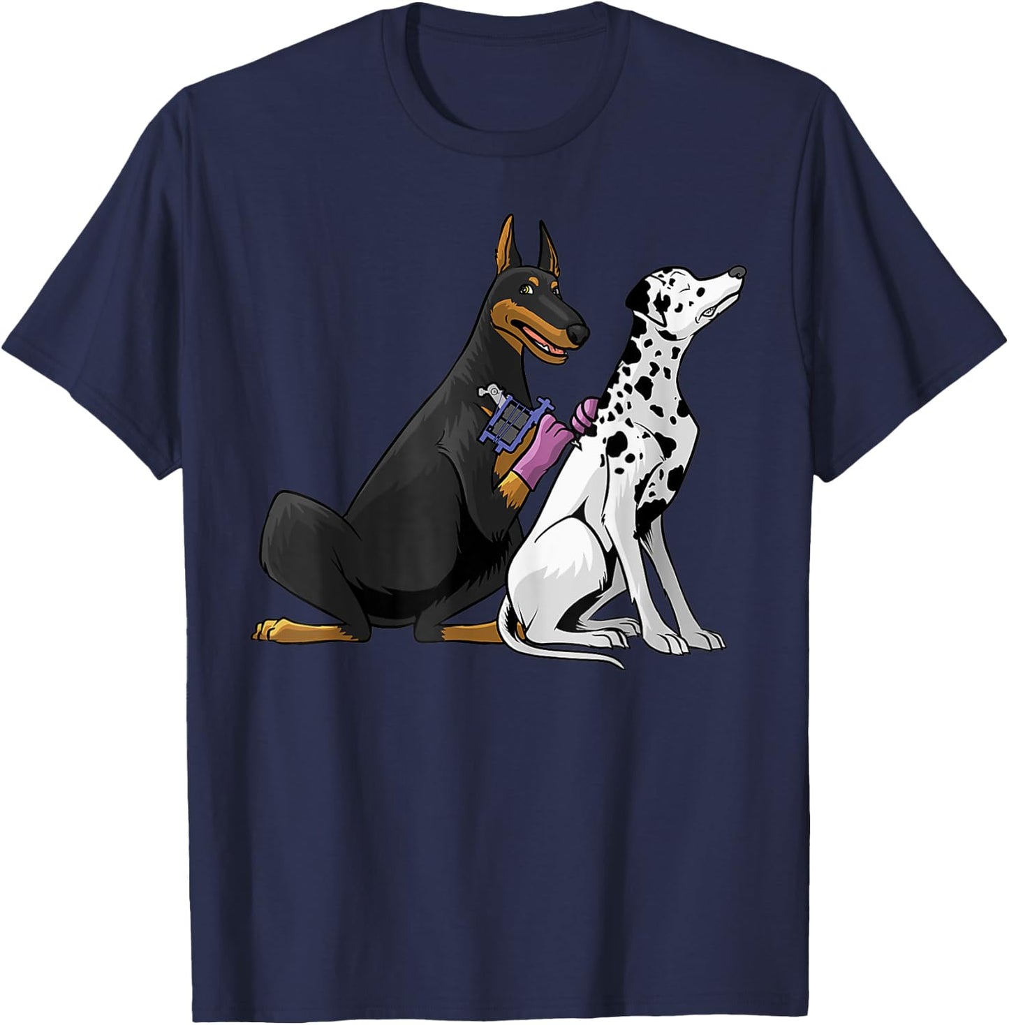 Dalmatian Doberman Dog Cool Tattoo Artist Gifts Tattooist T-Shirt - T-Shirt | Navy