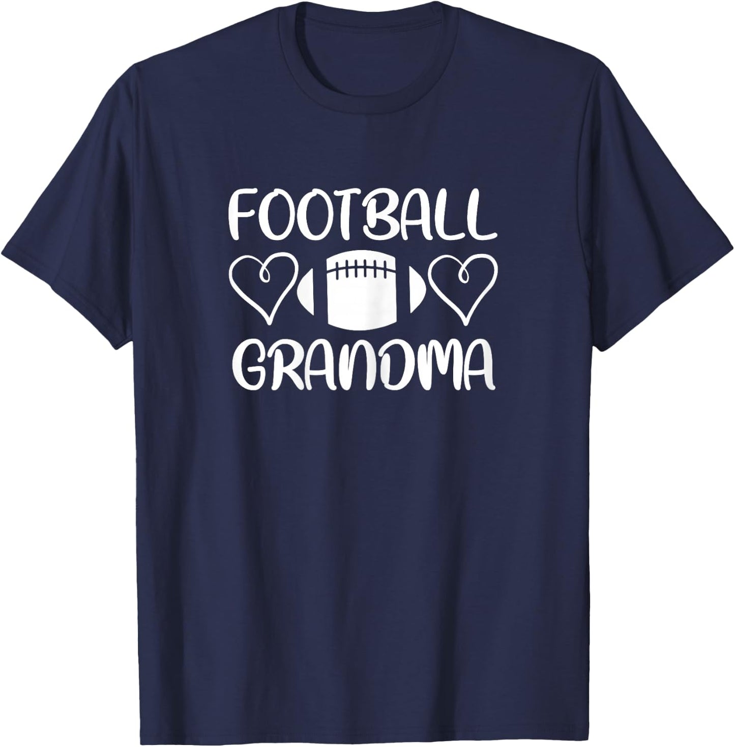 Cute Football Grandma Heart T-Shirt - T-Shirt | Navy