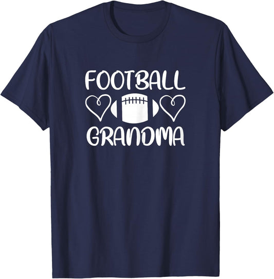 Cute Football Grandma Heart T-Shirt - T-Shirt | Navy