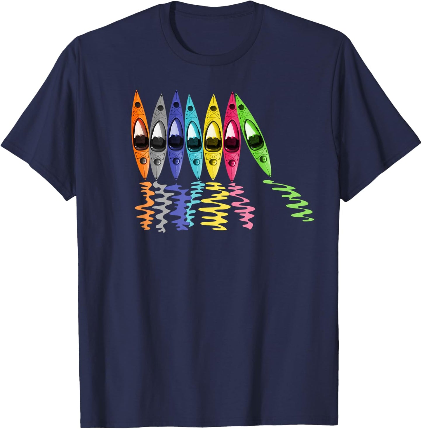 Colorful Kayaks Outdoor Adventure kayaking boating T-Shirt - T-Shirt | Navy