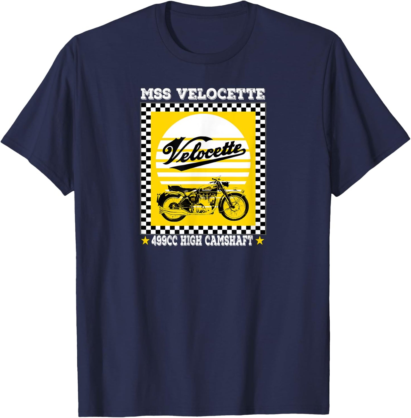 MSS Velocette 499cc | Classic British Motorcycle T-Shirt - T-Shirt | Navy