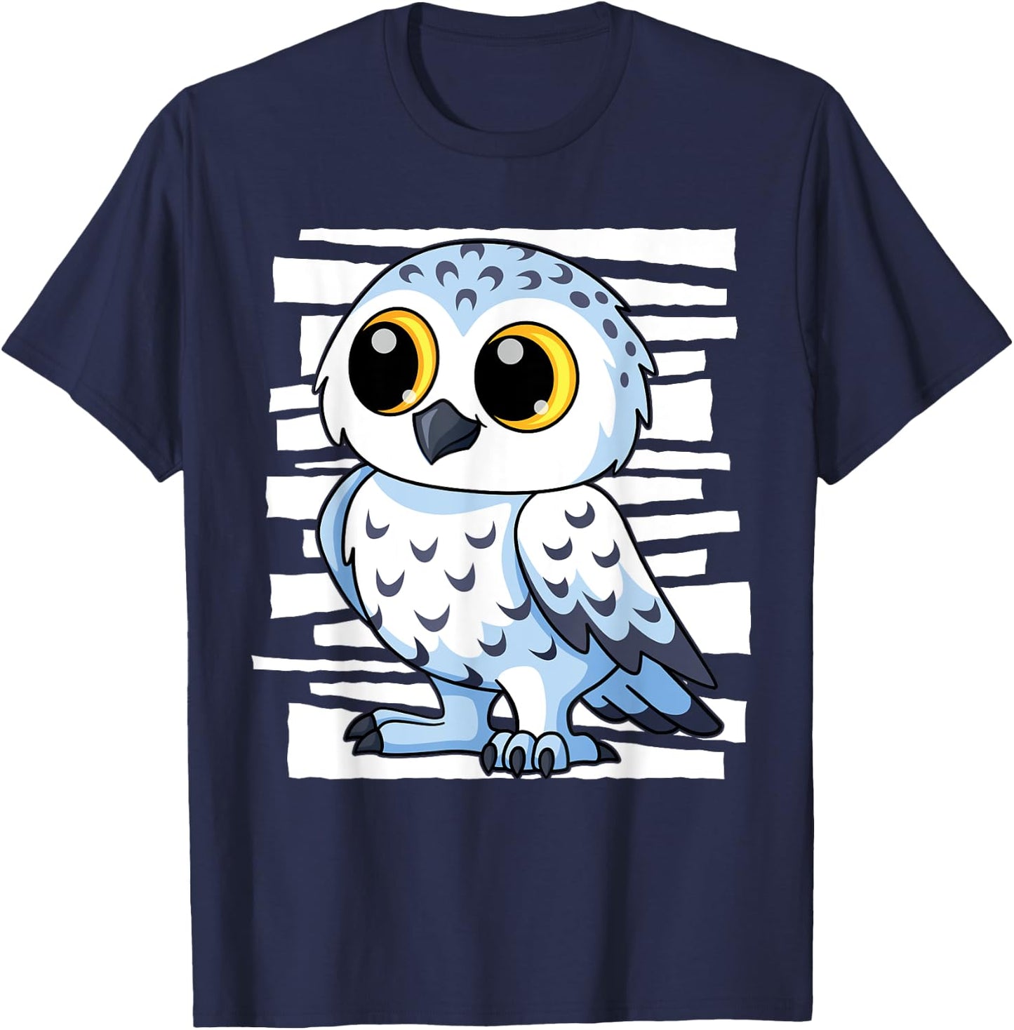 White Snow Owl I Kingfisher I Kids Snow Owl T-Shirt - T-Shirt | Navy