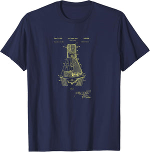 Gemini Rocket Capsule Patent Shirt Space Exploration T-Shirt - T-Shirt | Navy