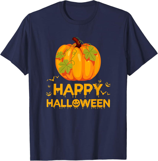Happy Halloween Costumes Funny Gifts Pumpkin Men Women Kids T-Shirt - T-Shirt | Navy