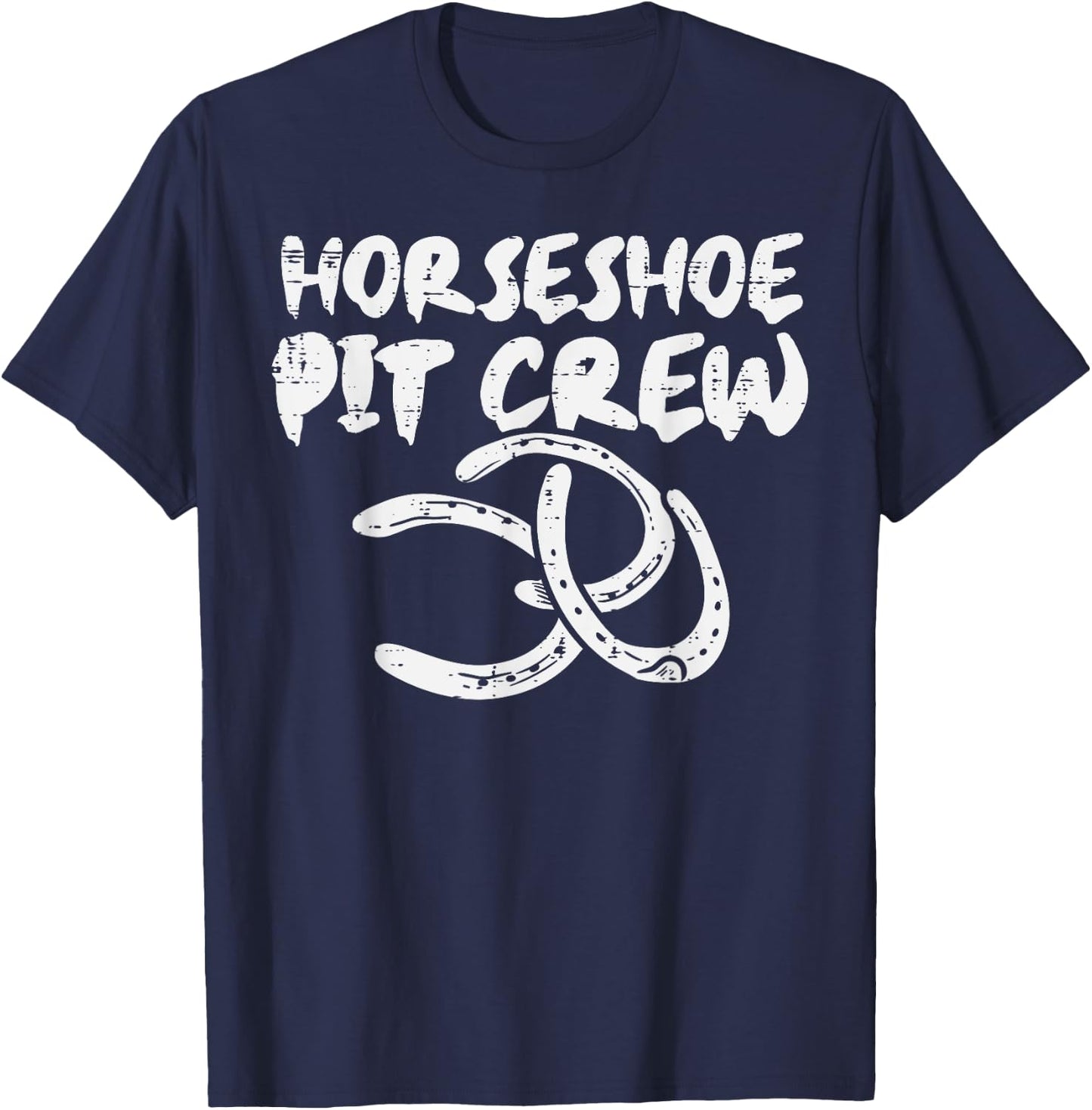 Horseshoe Pit Crew Funny Horse Shoe Pitching Men Women Kids T-Shirt - T-Shirt | Navy