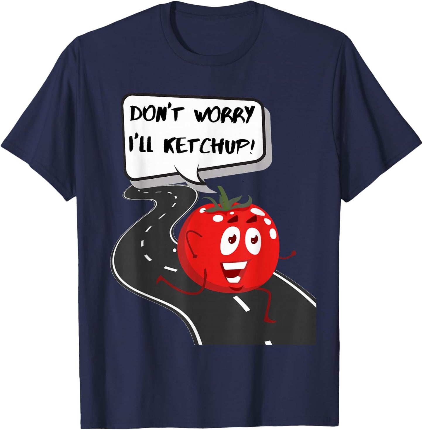 Funny , Women, Kids. Joke, Fun, Tomato, Running T-Shirt - T-Shirt | Navy