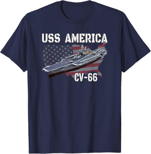 USS America CV-66 Aircraft Carrier Veterans Day T-Shirt - T-Shirt | Navy