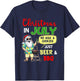 Christmas In July No Milk And Cookies Just Beer And BBQ T-Shirt - T-Shirt | Navy