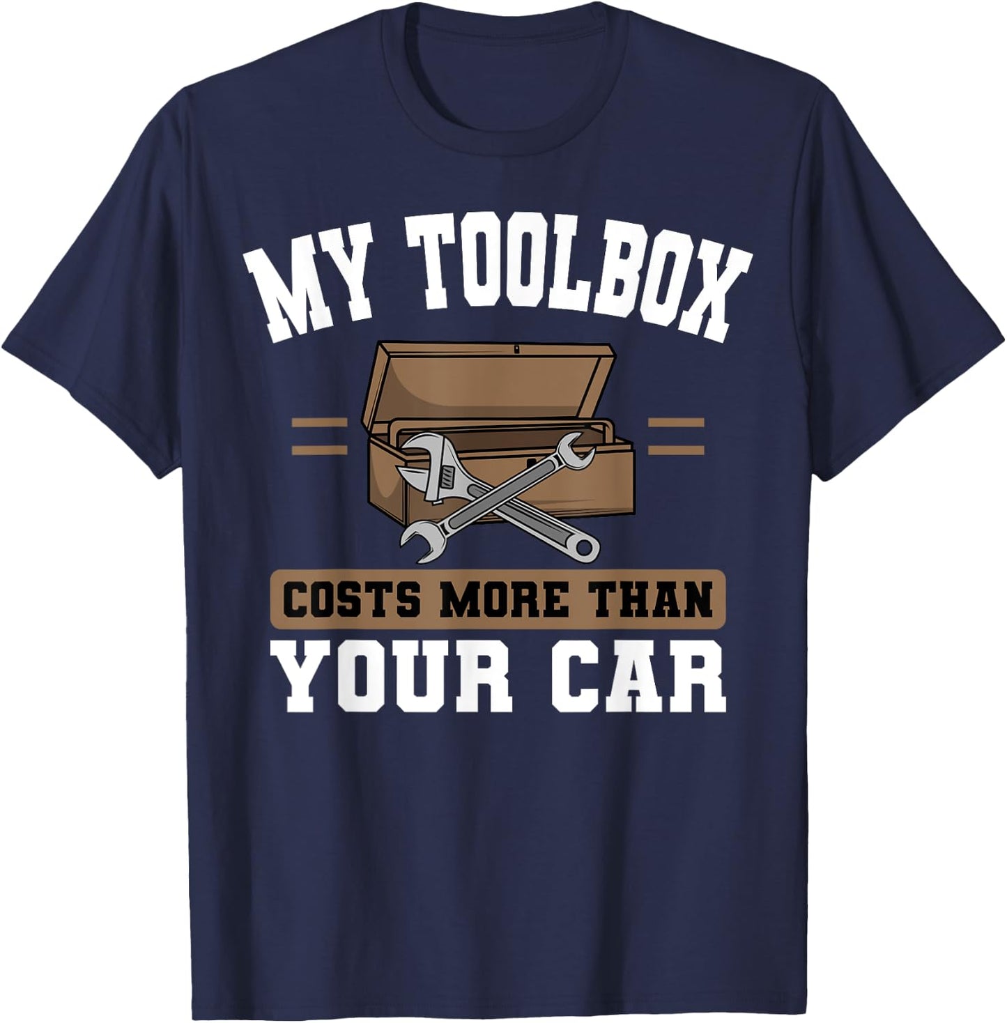 Auto Mechanic Toolbox Automotive Technician Mech T-Shirt - T-Shirt | Navy