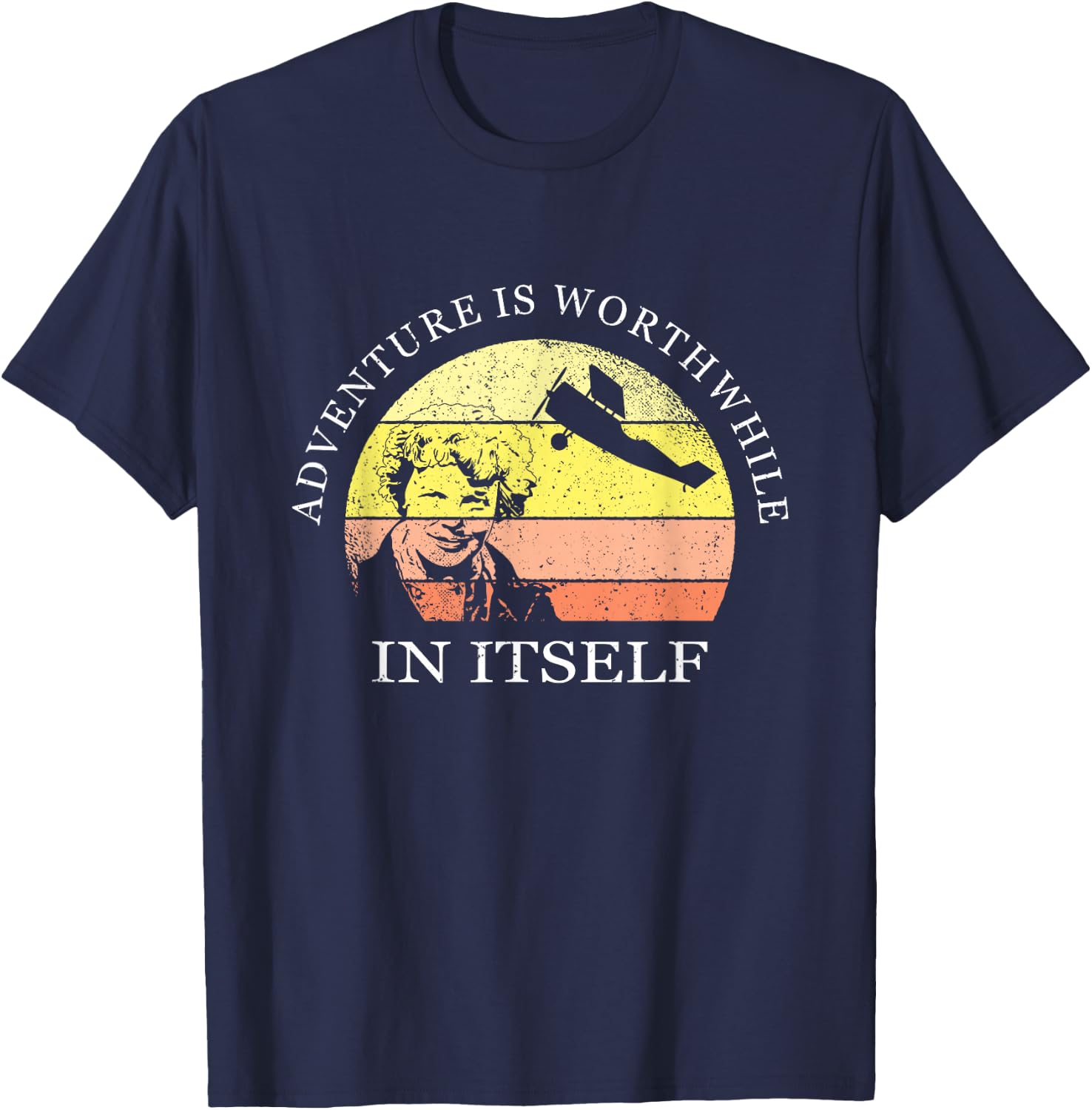 Adventure is Worthwhile in Itself Earhart Day T-Shirt - T-Shirt | Navy