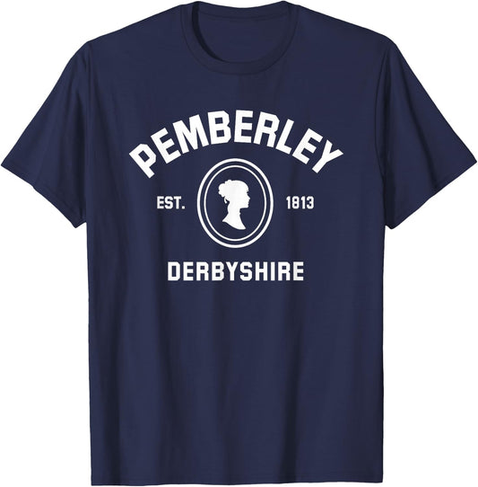 Pemberley Derbyshire 1813 Pride and Prejudice Jane Austen T-Shirt - T-Shirt | Navy