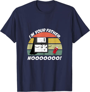I Am Your Father Floppy Disk Funny Vintage T-Shirt - T-Shirt | Navy