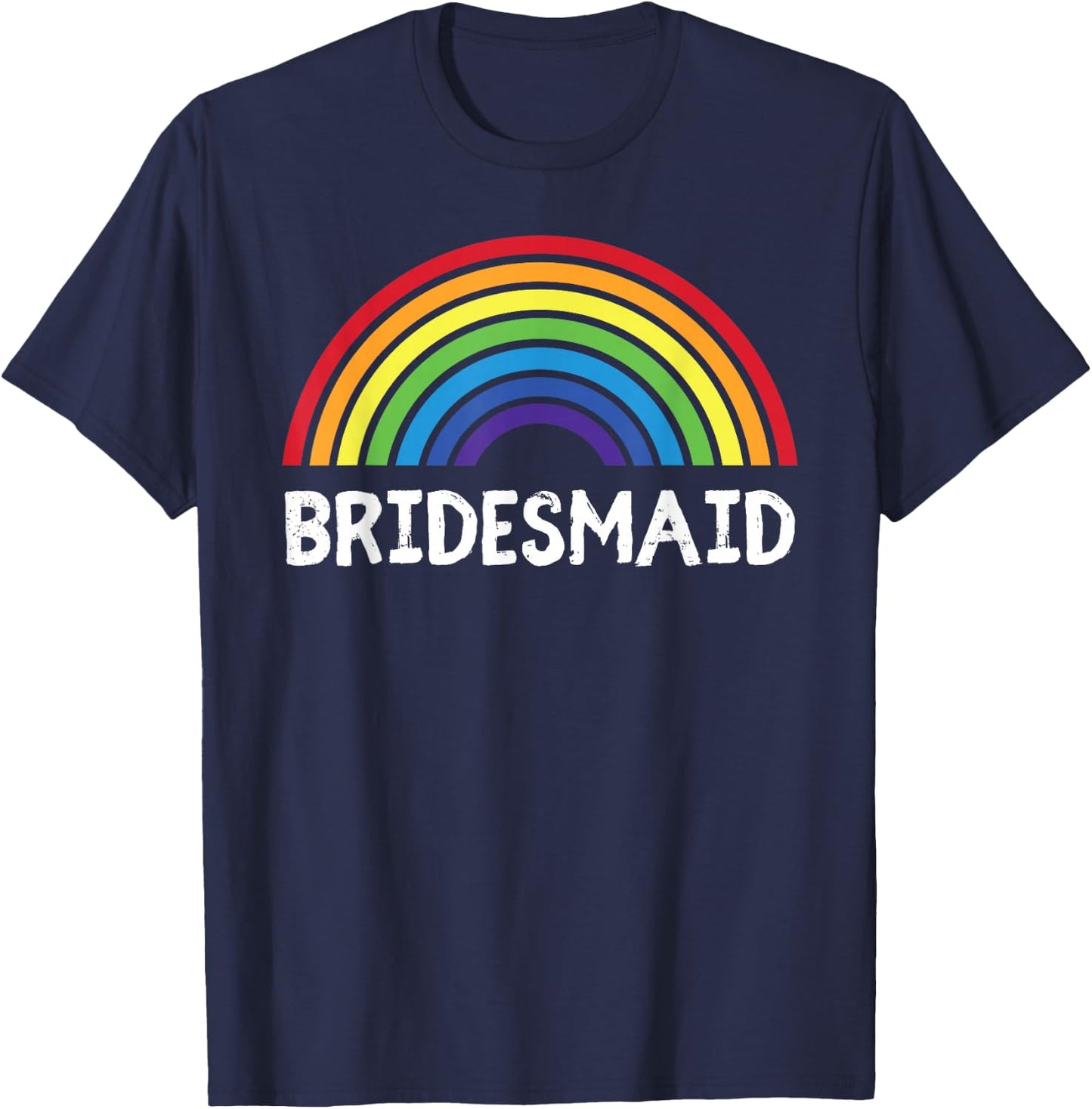 Bridesmaid LGBT Lesbian Wedding Bachelorette Party T-Shirt - T-Shirt | Navy